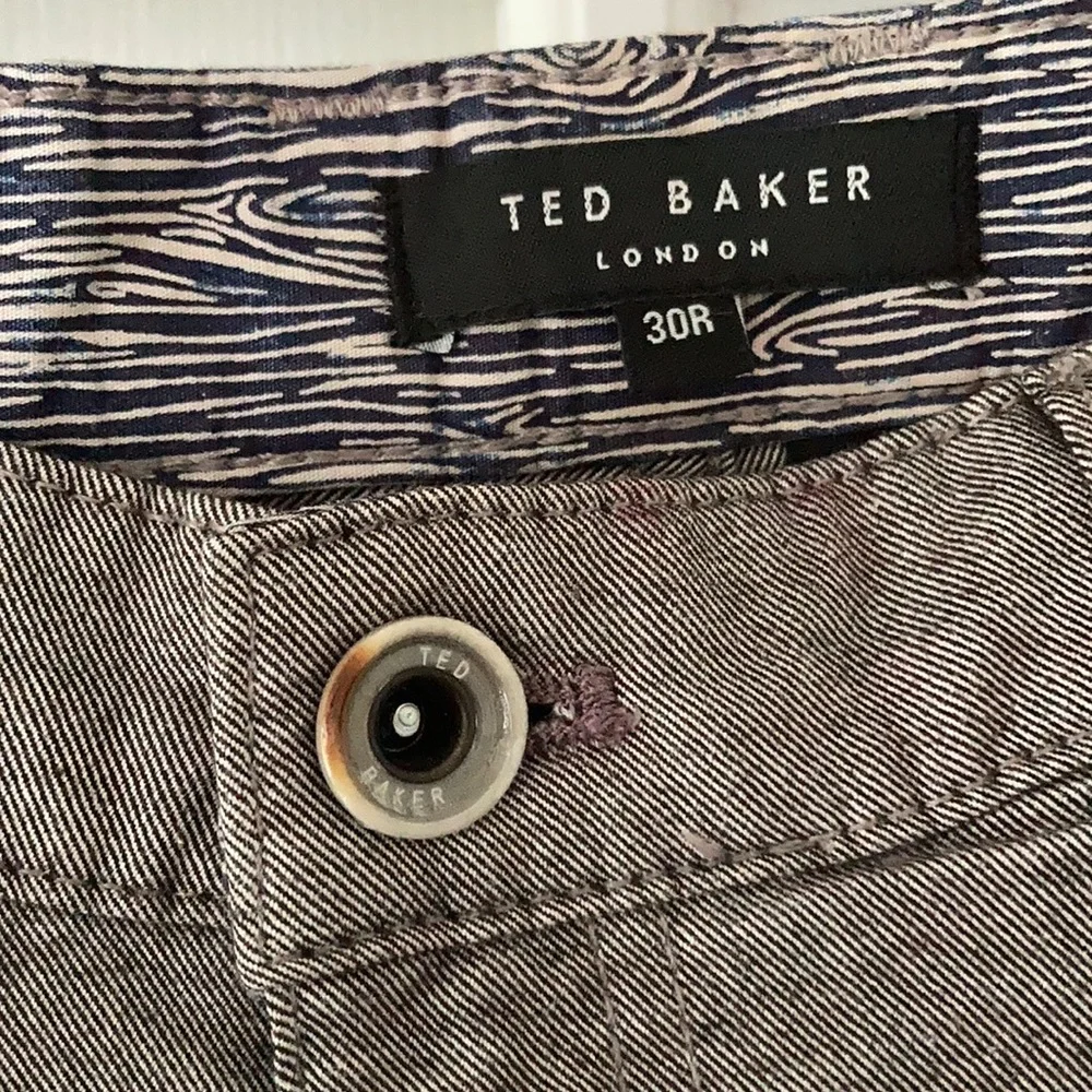 Designer Ted Baker London Brown Gray Straight Leg Pant - Picture 4 of 11